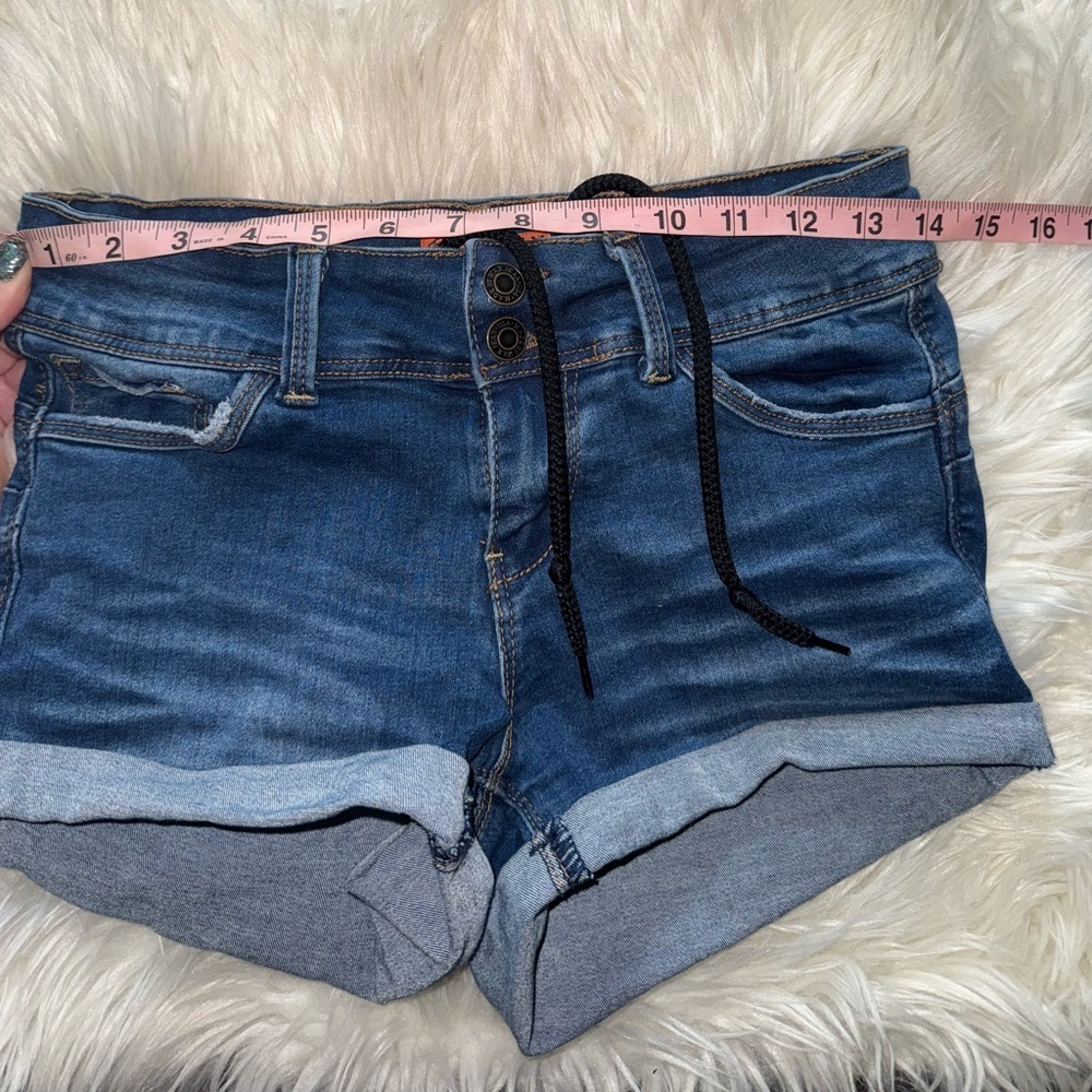 Wax Jean Butt I Love You Womens Blue Jean Stretch Drawstring Shorts Size Small - Picture 10 of 12
